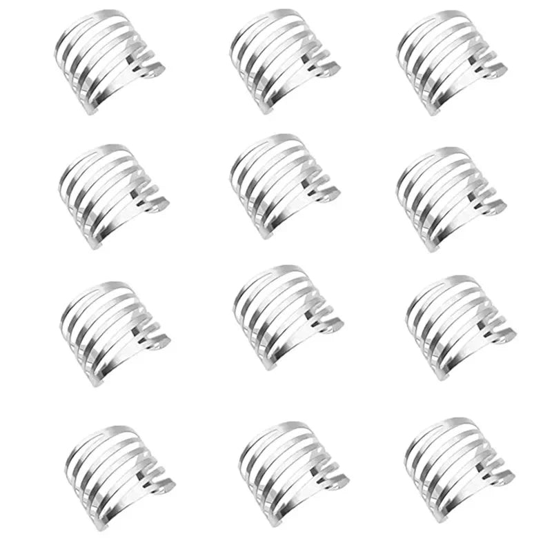 12pcs Back Pattern Wedding Napkin Rings Table Decoration Hollow Out Family Gatherings Everyday Use Napkin Buckle Holder