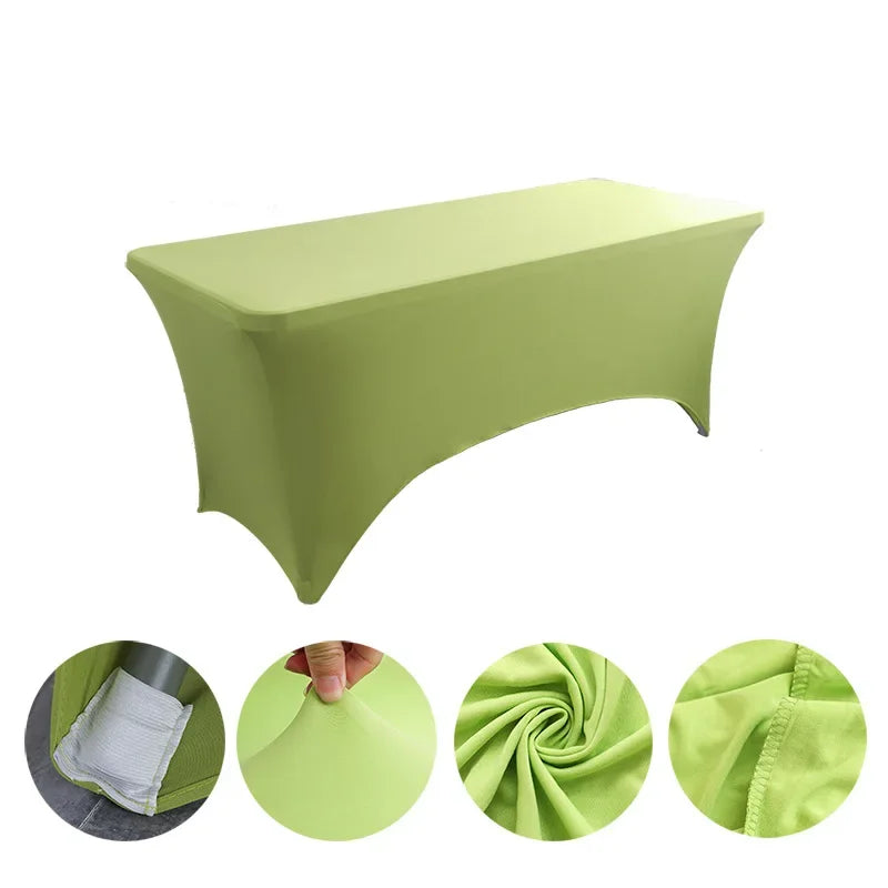 6FT 8FTSpandex Tablecloth High Stretch Wedding Hotel Birthday Table Cover for 4ft 5ft 6ft 8ft Folding Table Cocktail Tablecloth