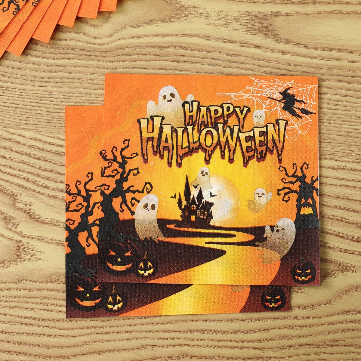 Halloween Them Party Decoration Set Halloween Pumpkins Tableware for Festival Paper Tableware Plate Napkin Towel Tissue Cup 2025