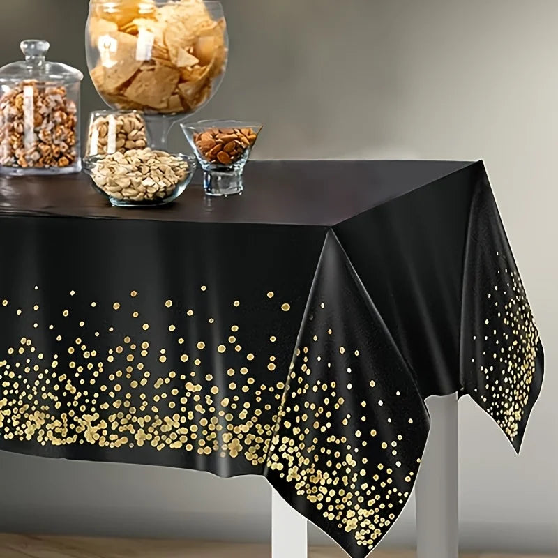 Elegant Dot Disposable Tablecloth, 137 x 274cm - Ideal for Birthday Parties Weddings Youngsters Showers and Special Occasions