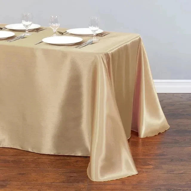 Solid Color Satin Table Cloth Tablecloth Table Cover Overlay For Birthday Wedding Banquet Restaurant Festival Party Supply