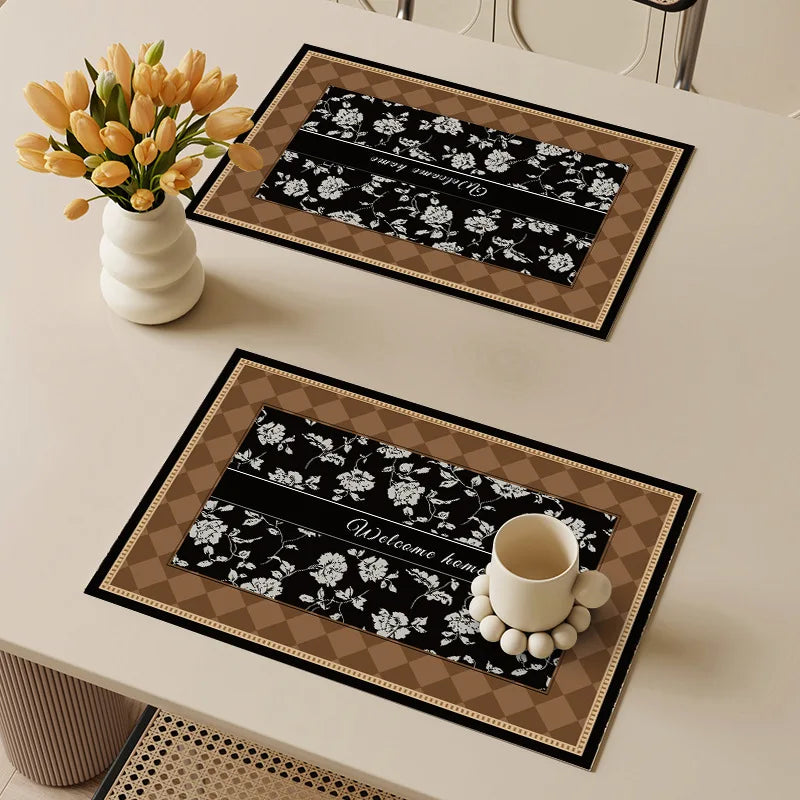Vintage Coffee Mat Kitchen Countertop Absorbent Dish Drying Mat Coffee Bar Mat Absorbent Dish Drying Mats for Kitchen Counter