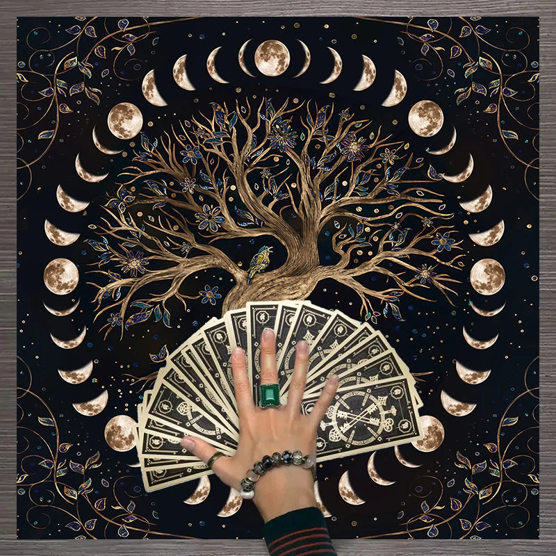 1pc Tarot card tablecloth, twelve constellations divination, starry sky altar cloth, Tarot card game decoration tablecloth