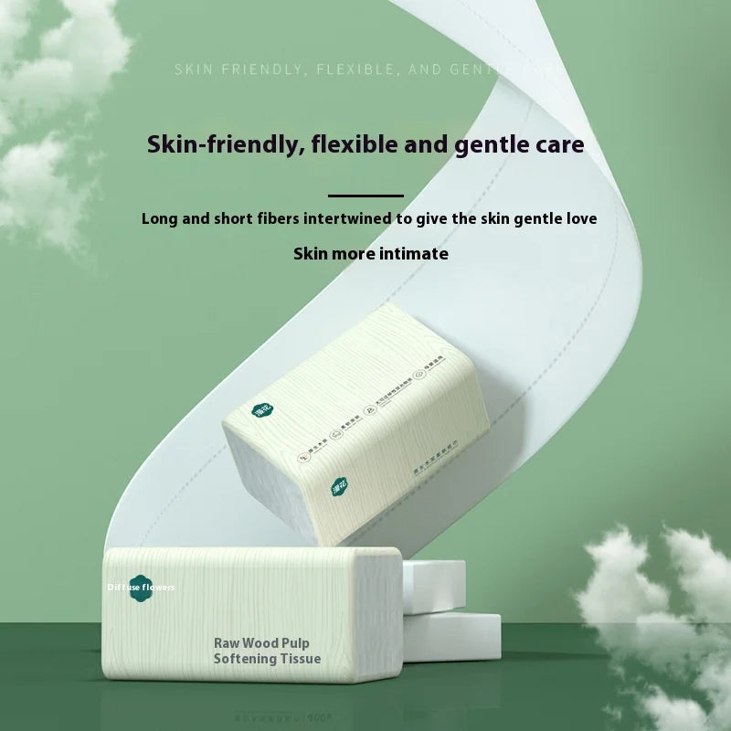 10 Packs of Extractable Napkins Five Layers of Thickened Log Paper Towels Wet and Dry Mother and Baby Applicable Soft Napkins