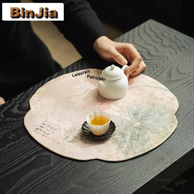 Cloud Veil Handmade Lotus Tea Table Mat Household Flag Aesthetic Waterproof Drink Coaster Dinner Napkin Decoration Collection