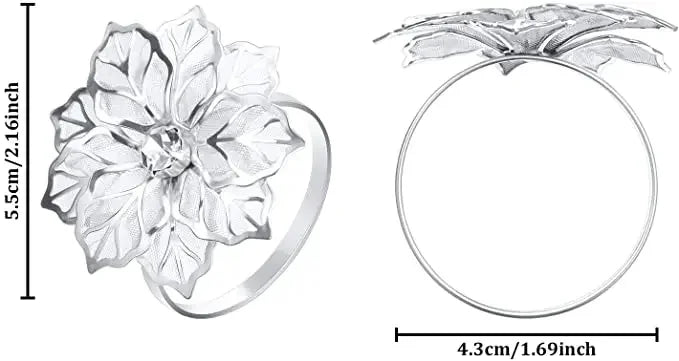 12pcs Back Pattern Wedding Napkin Rings Table Decoration Hollow Out Family Gatherings Everyday Use Napkin Buckle Holder