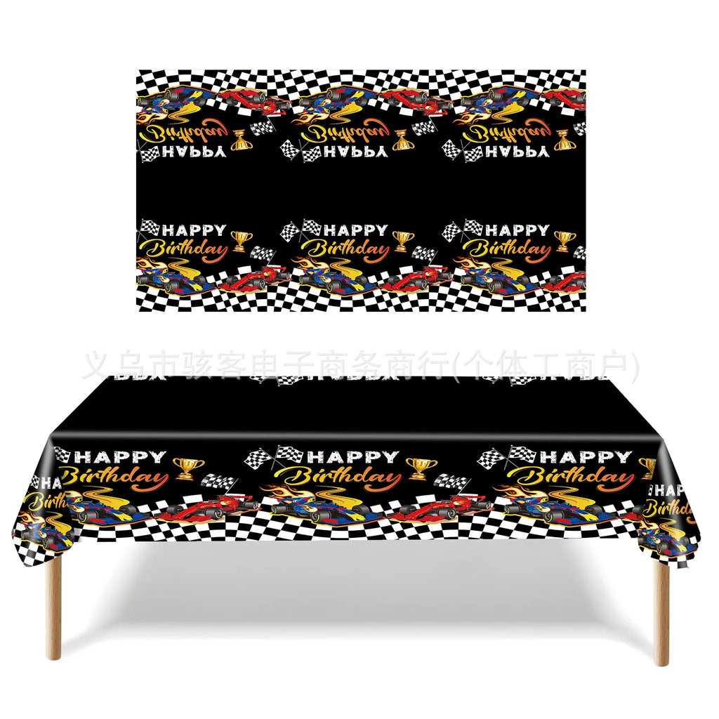 Racing Themed Boy Birthday Party Disposable Tableware Paper Cup Plate Napkin Tablecloth For Kids Baby Shower Decoration Supplies
