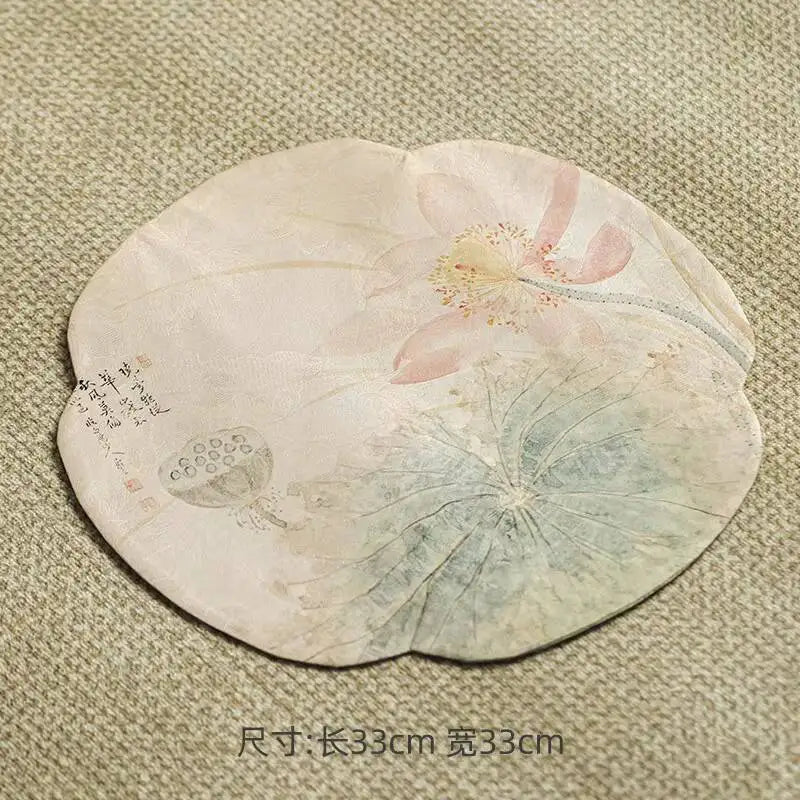 Cloud Veil Handmade Lotus Tea Table Mat Household Flag Aesthetic Waterproof Drink Coaster Dinner Napkin Decoration Collection