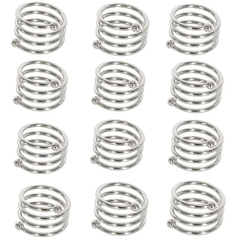 12pcs Back Pattern Wedding Napkin Rings Table Decoration Hollow Out Family Gatherings Everyday Use Napkin Buckle Holder