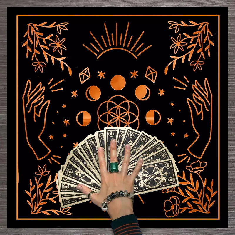 1pc Tarot card tablecloth, twelve constellations divination, starry sky altar cloth, Tarot card game decoration tablecloth