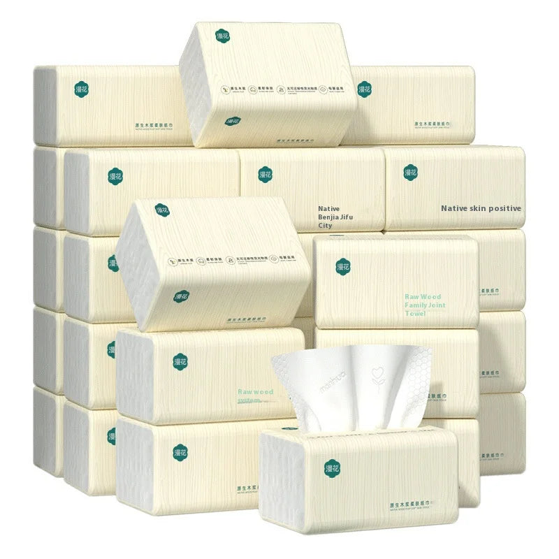 10 Packs of Extractable Napkins Five Layers of Thickened Log Paper Towels Wet and Dry Mother and Baby Applicable Soft Napkins