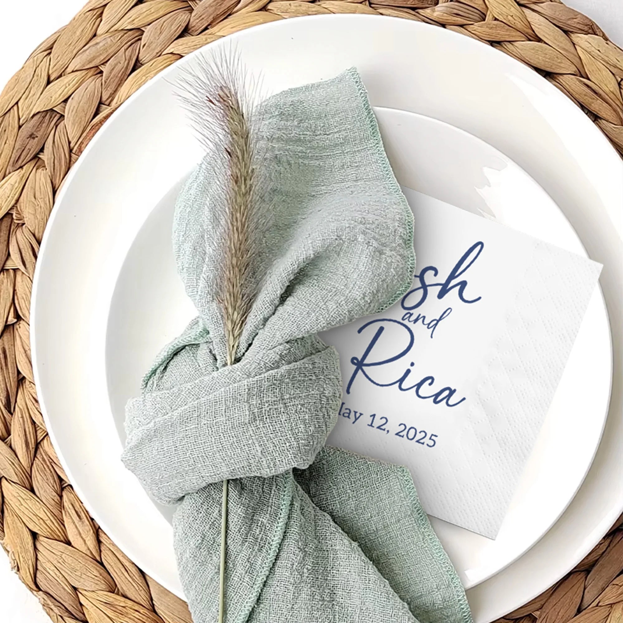 Personalized Paper Napkins for Wedding Custom Napkins of Your Text 50-500pcs Disposable Napkins for Cocktail Party Hen Party