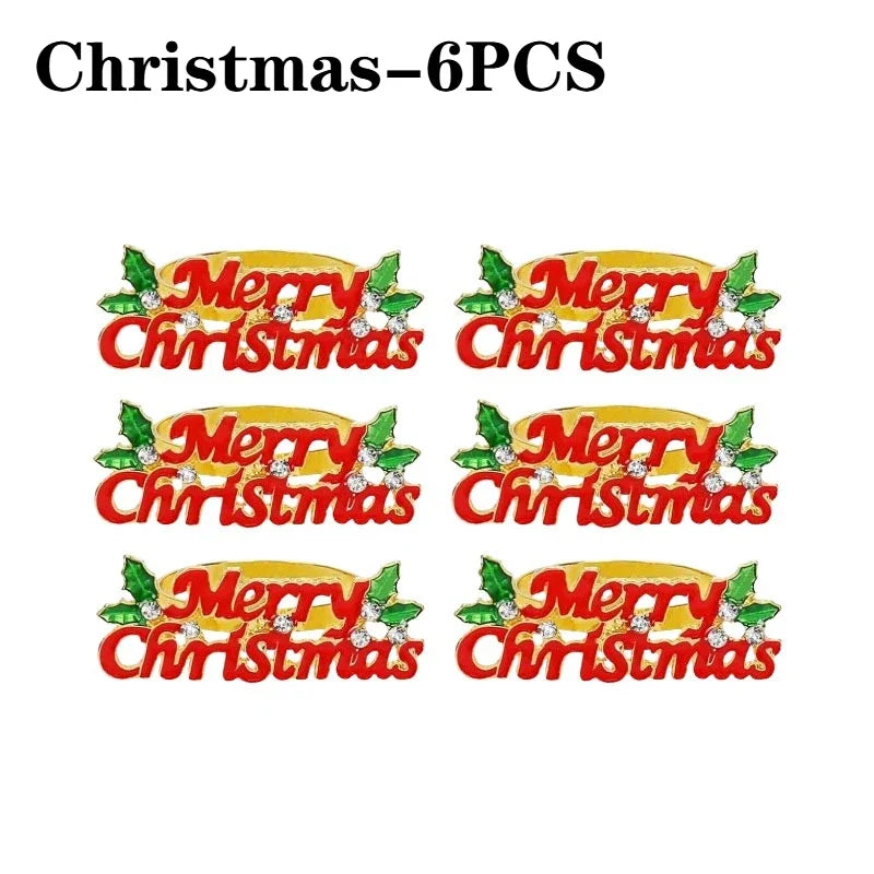 Holiday Christmas Thanksgiving Napkin Ring Holder Decorative Napkin Holder for Family Table Dinner Holiday Table Setting