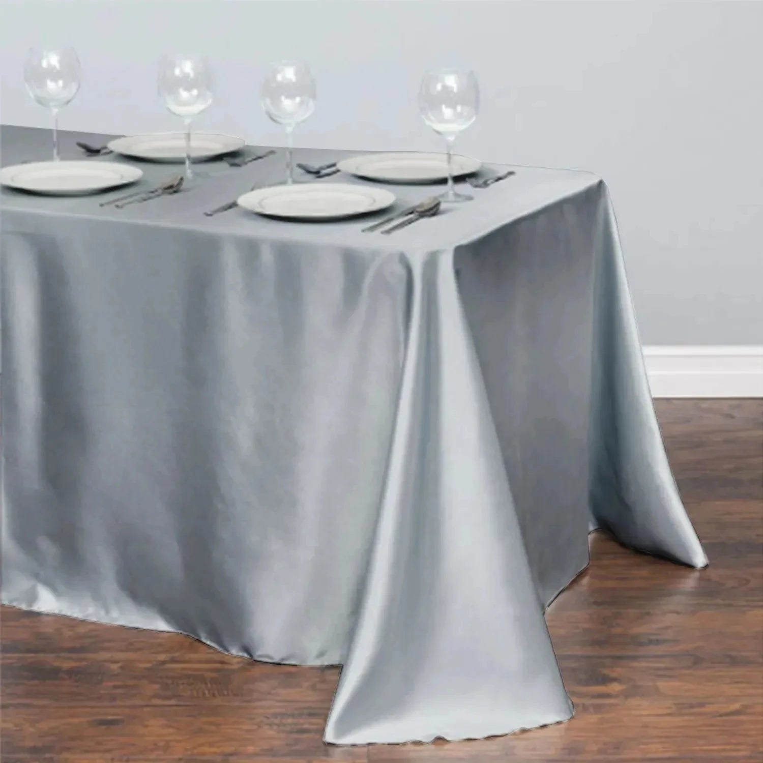 Solid Color Satin Table Cloth Tablecloth Table Cover Overlay For Birthday Wedding Banquet Restaurant Festival Party Supply