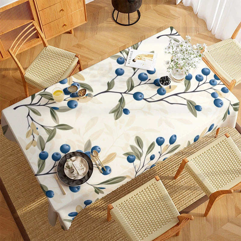 Blueberry Branch Tablecloth Restaurant Kitchen Tablecloth Living Room Home Decoration Rectangular Party Decoration
