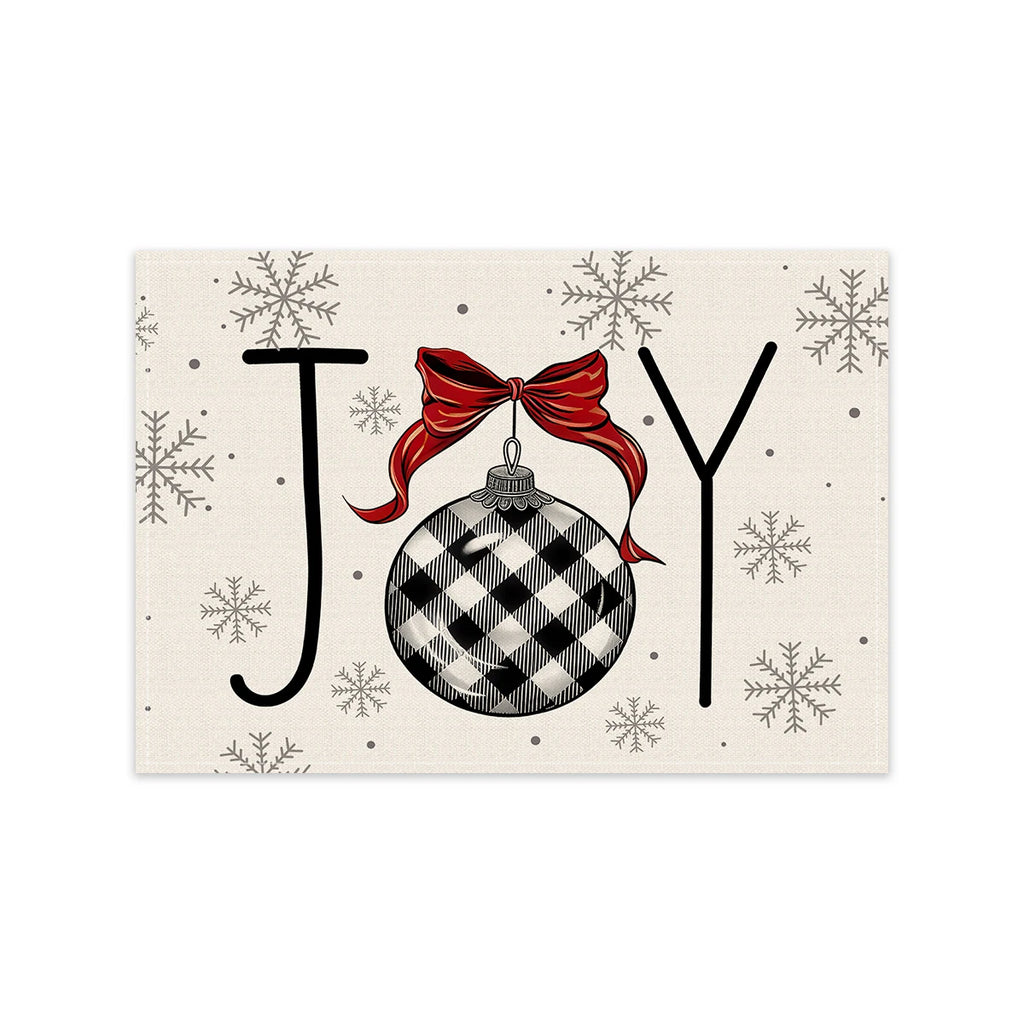 1/4/6pcs Christmas placemat, retro Christmas tree snowflake pattern dining table anti slip insulation mat, Christmas decoration