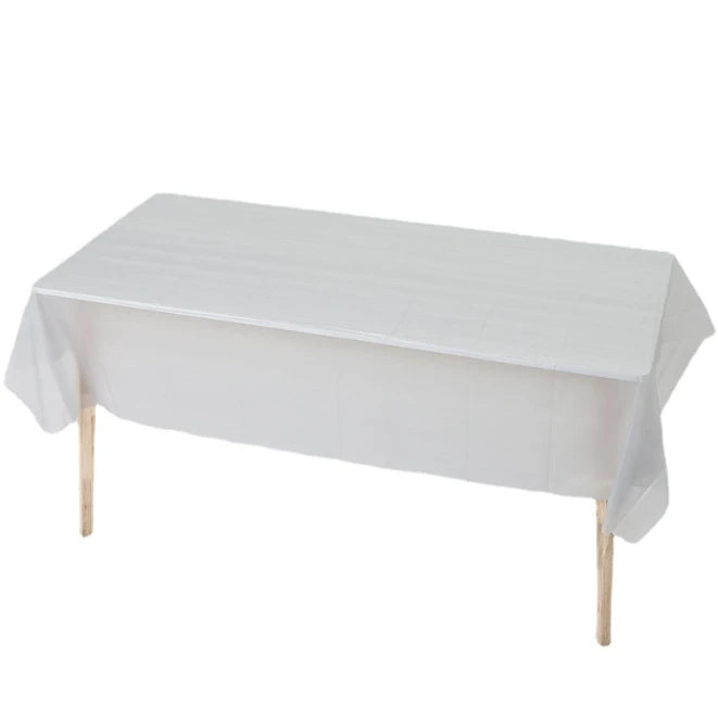 1pc Reusable Tablecloths 137x183cm BPA Free Plastic Dining Table Cover Cloth for Parties Picnic Camping Disposable Tablecloths