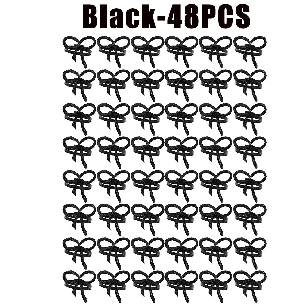 Alloy Bow Tie Napkin Rings Elegant Table Decor for Wedding Banquet Dinner Parties Reusable Metal Holders Gatherings Accessories