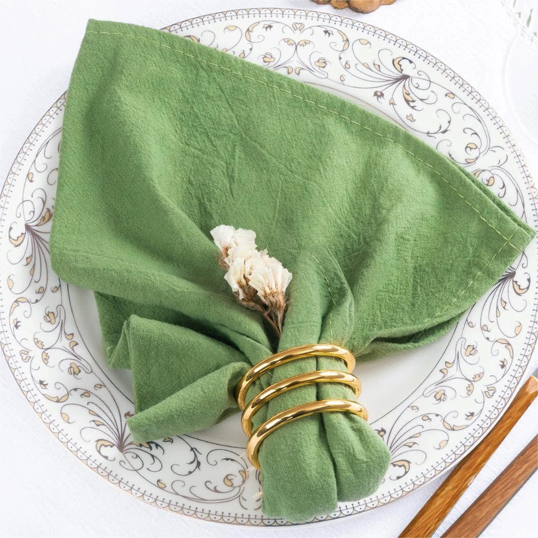 4PCS Cream Napkins 100% Cotton Cloth Napkins Dinner Table Napkins Serviettes Soft Washable Reusable Weddings Parties Restaurant