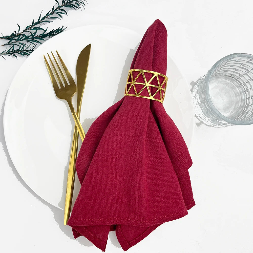 4PCS Cream Napkins 100% Cotton Cloth Napkins Dinner Table Napkins Serviettes Soft Washable Reusable Weddings Parties Restaurant