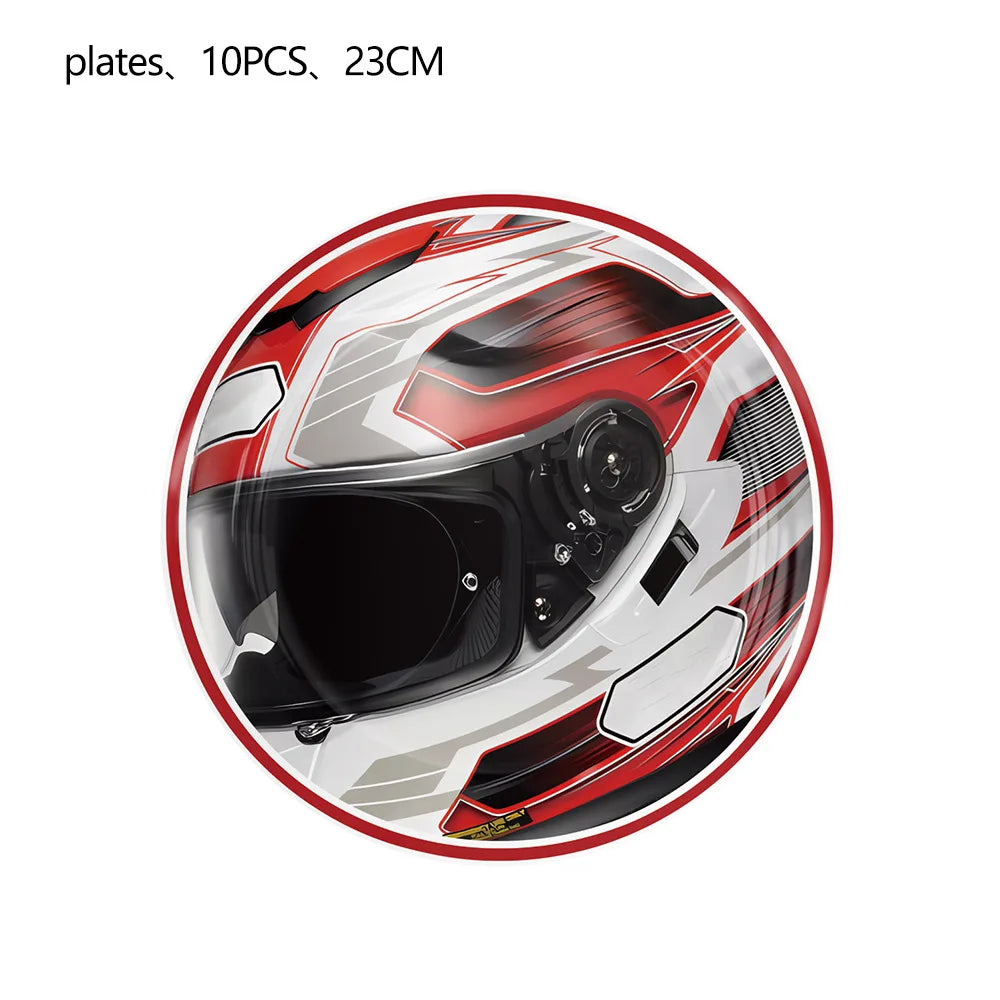 Racing Themed Boy Birthday Party Disposable Tableware Paper Cup Plate Napkin Tablecloth For Kids Baby Shower Decoration Supplies