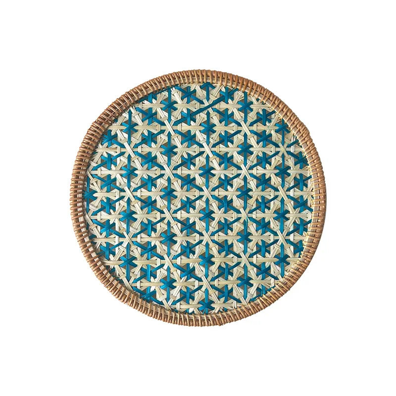 HeMu Bamboo handmade ethnic coaster pot pad placemat kitchen western restaurant insulation pad wall decoration pendant