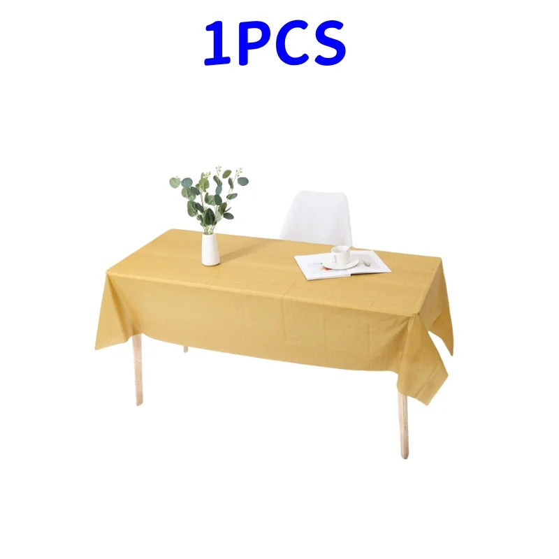 1pc Reusable Tablecloths 137x183cm BPA Free Plastic Dining Table Cover Cloth for Parties Picnic Camping Disposable Tablecloths