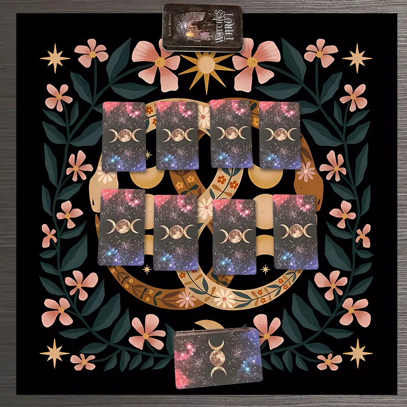 1pc Tarot card tablecloth, twelve constellations divination, starry sky altar cloth, Tarot card game decoration tablecloth