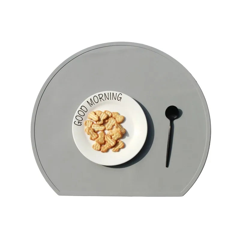 1/4/6Pcs Round Silicone Placemats for Dinner Table Non-Slip Heat Resistant Tableware Pads Mats for Kitchen Dining Patio 식탁매트