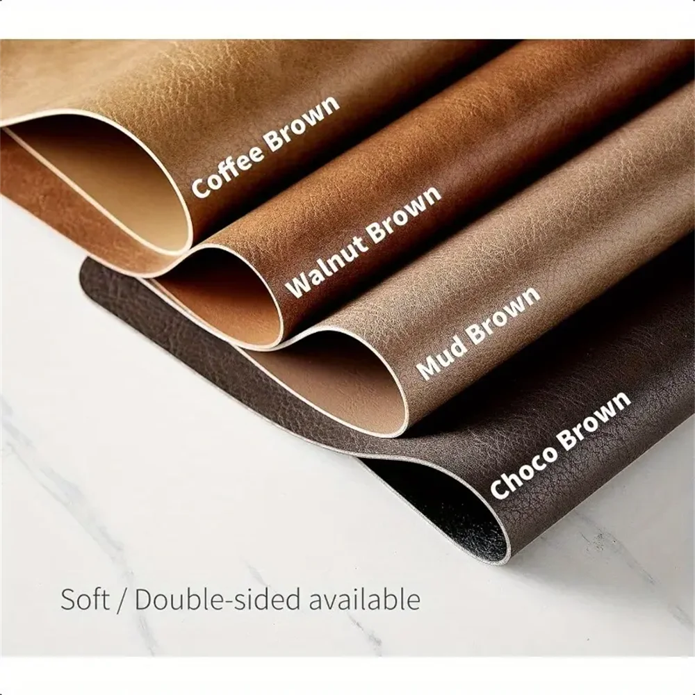 Faux Leather Placemats Set of 1/4/6pcs ,Heat Resistant Non-Slip Waterproof,Double-Sides,Kitchen Dining PU Table Place Mats