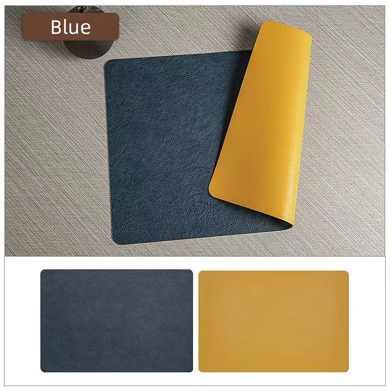 Faux Leather Placemats Set of 1/4/6pcs ,Heat Resistant Non-Slip Waterproof,Double-Sides,Kitchen Dining PU Table Place Mats