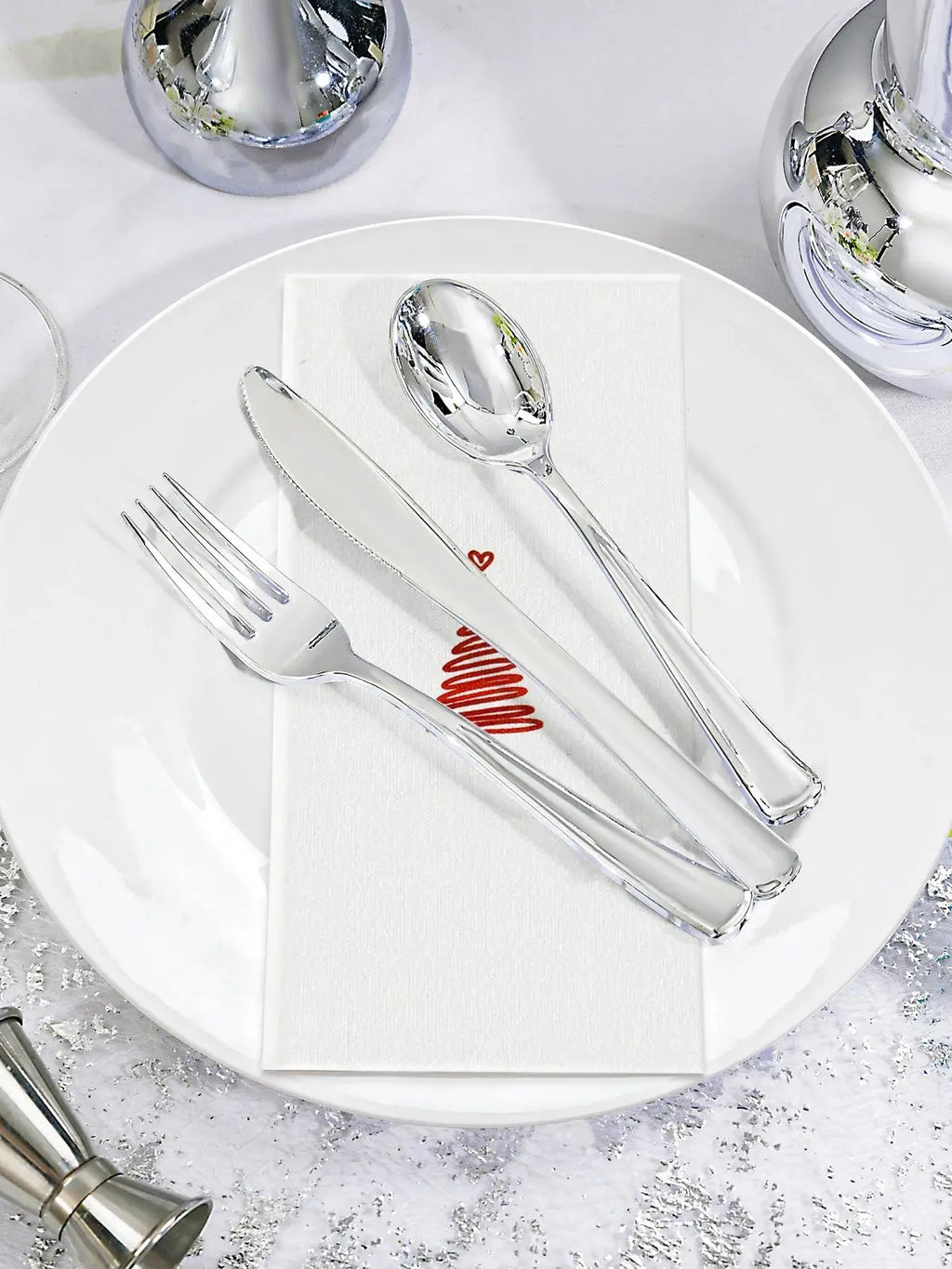 INYUDOME 25/50Pcs Printed Prefolded Disposable Linen-Feel Dinner Napkins - 11.81x16.92inch for Home Christmas Party, Bar