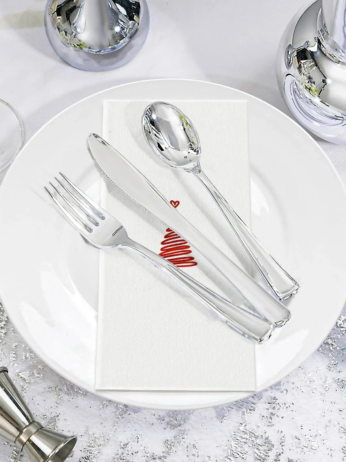 INYUDOME 25/50Pcs Printed Prefolded Disposable Linen-Feel Dinner Napkins - 11.81x16.92inch for Home Christmas Party, Bar