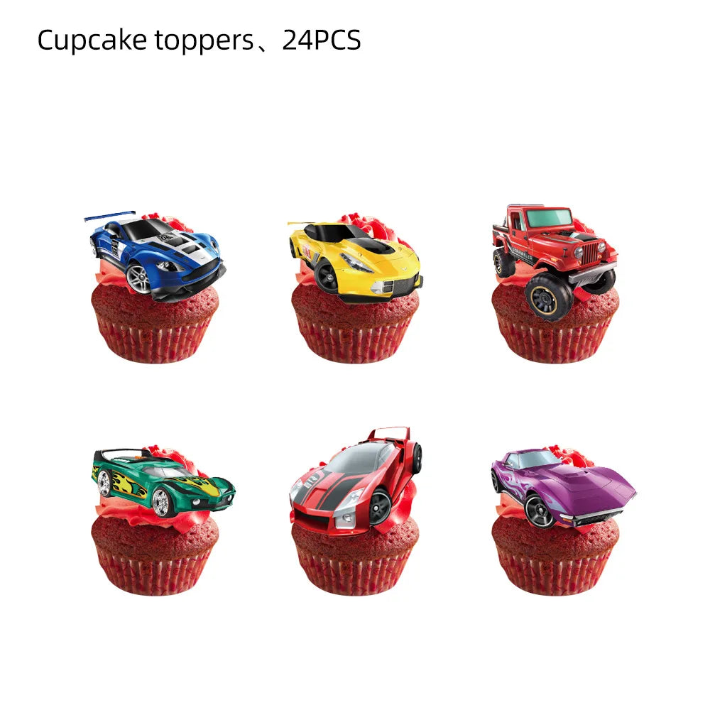 Racing Themed Boy Birthday Party Disposable Tableware Paper Cup Plate Napkin Tablecloth For Kids Baby Shower Decoration Supplies