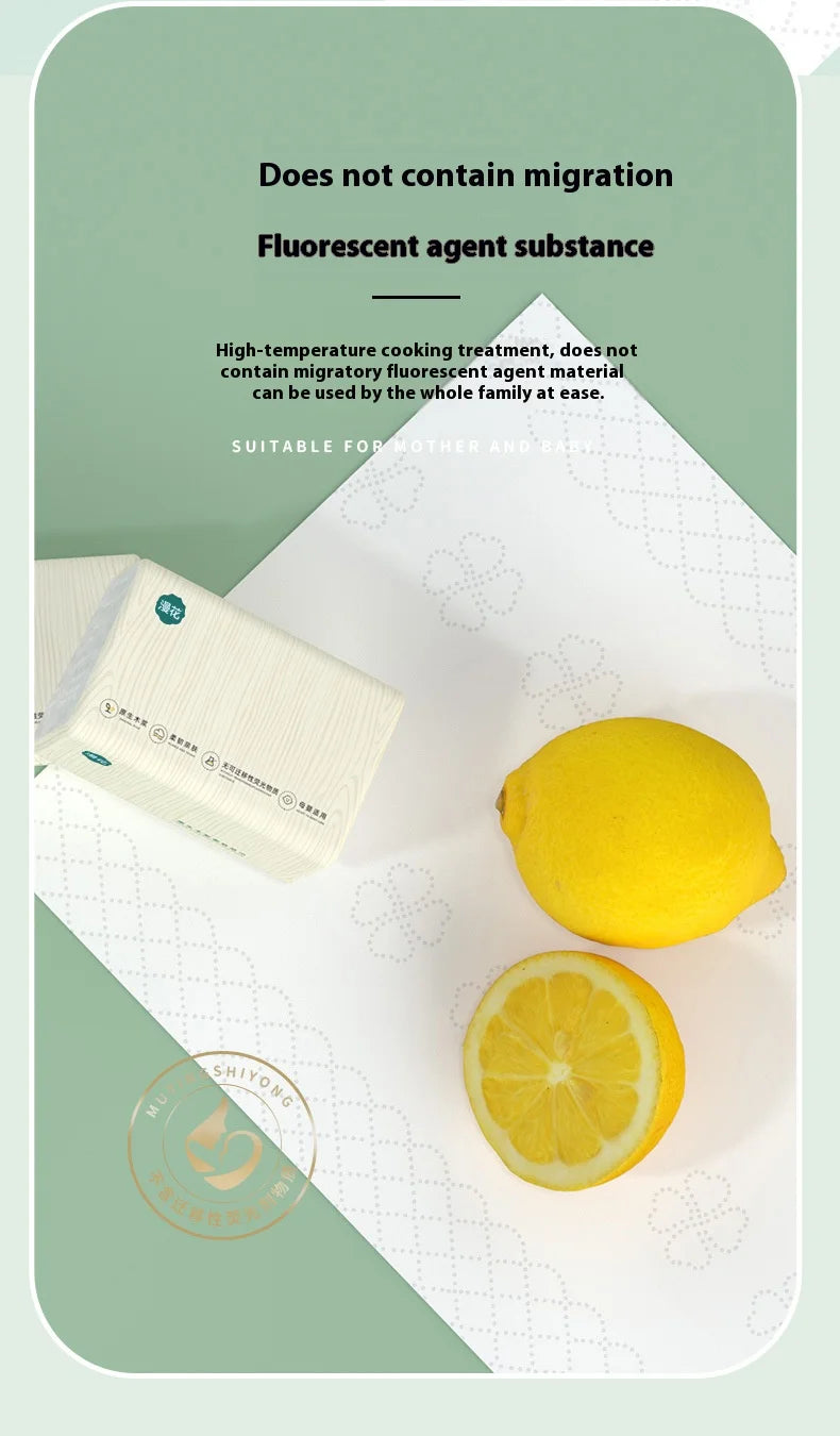 10 Packs of Extractable Napkins Five Layers of Thickened Log Paper Towels Wet and Dry Mother and Baby Applicable Soft Napkins