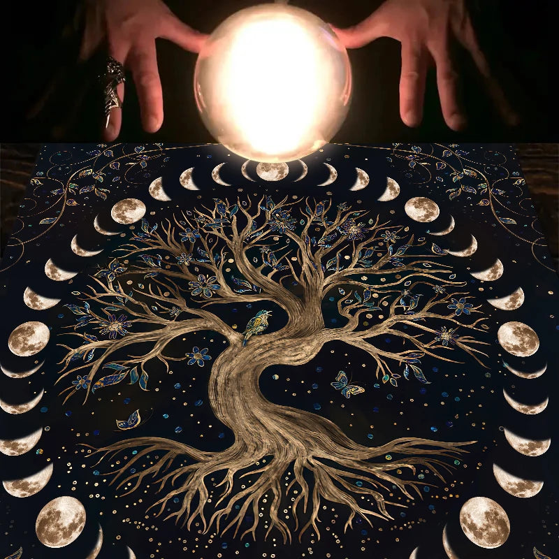 1pc Tarot card tablecloth, twelve constellations divination, starry sky altar cloth, Tarot card game decoration tablecloth