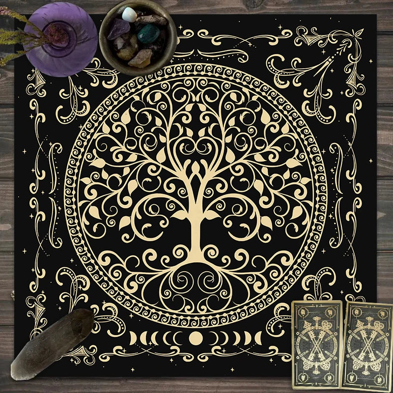 1pc Tarot card tablecloth, twelve constellations divination, starry sky altar cloth, Tarot card game decoration tablecloth