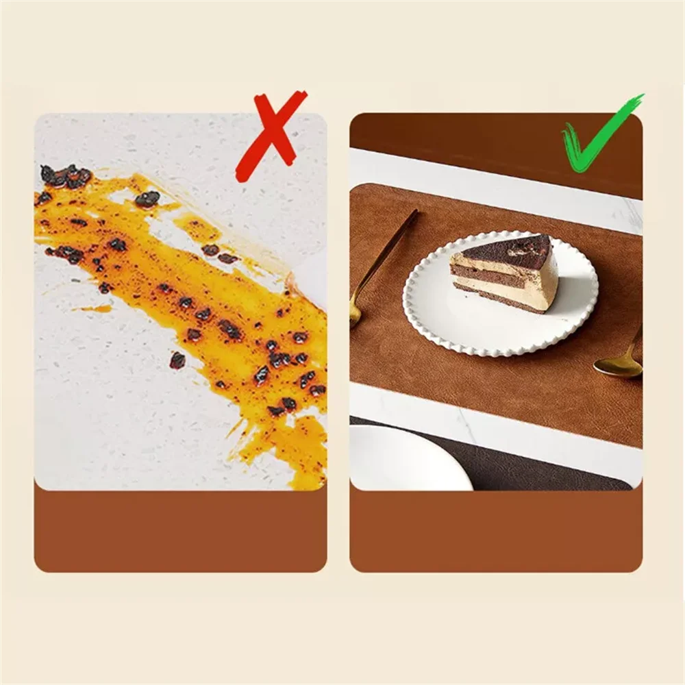 Faux Leather Placemats Set of 1/4/6pcs ,Heat Resistant Non-Slip Waterproof,Double-Sides,Kitchen Dining PU Table Place Mats
