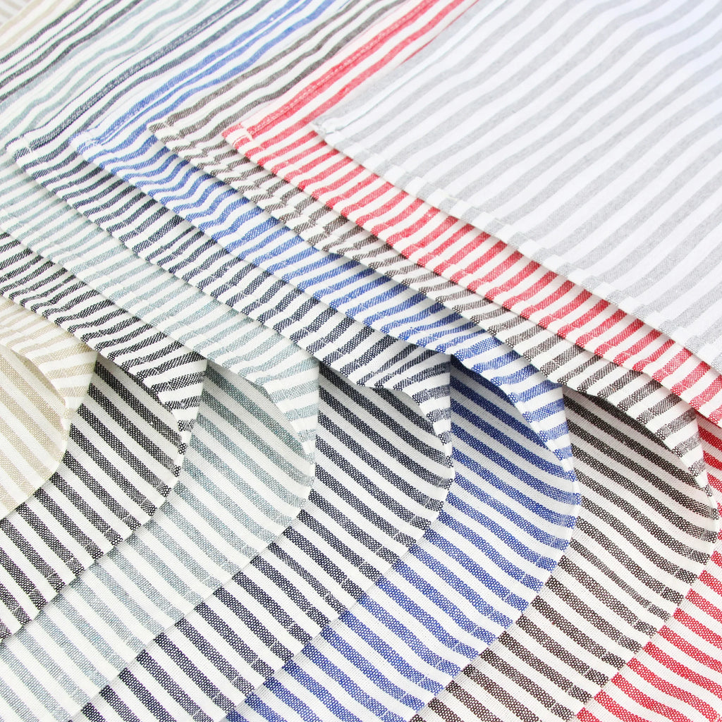 Plain Striped Linen Cotton Blended Dinner Cloth Napkins Placemats Tea Towels Set of 12 (40 x 30 cm) for Events & Home Use