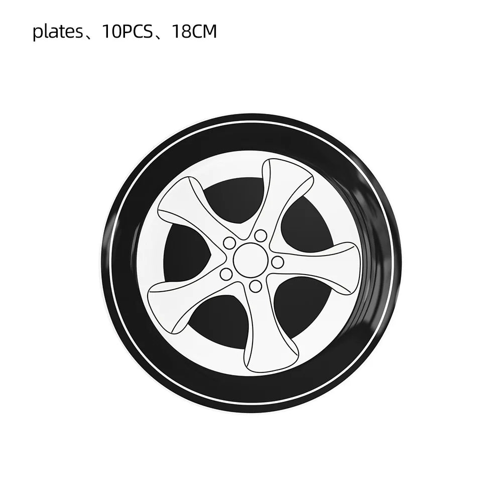 Racing Themed Boy Birthday Party Disposable Tableware Paper Cup Plate Napkin Tablecloth For Kids Baby Shower Decoration Supplies