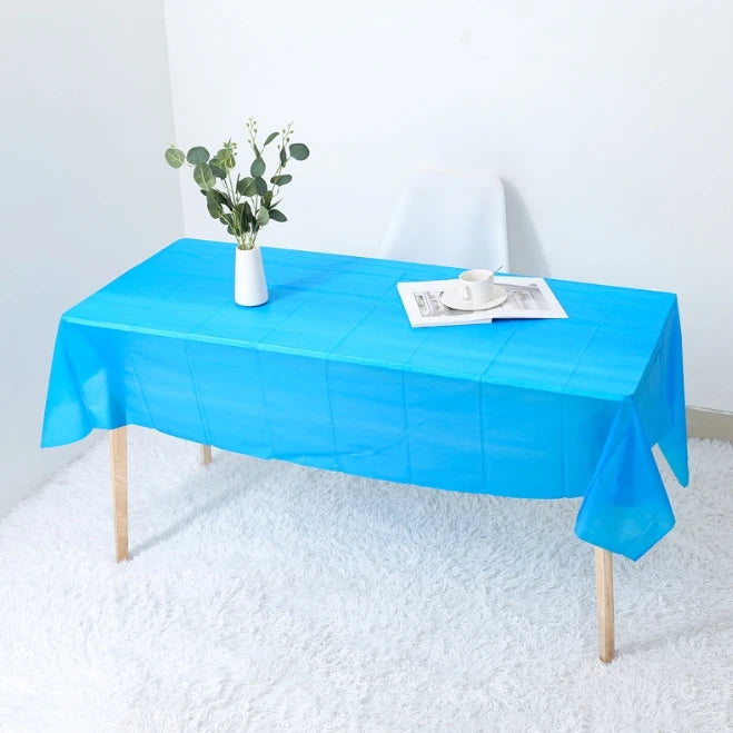 1pc Reusable Tablecloths 137x183cm BPA Free Plastic Dining Table Cover Cloth for Parties Picnic Camping Disposable Tablecloths