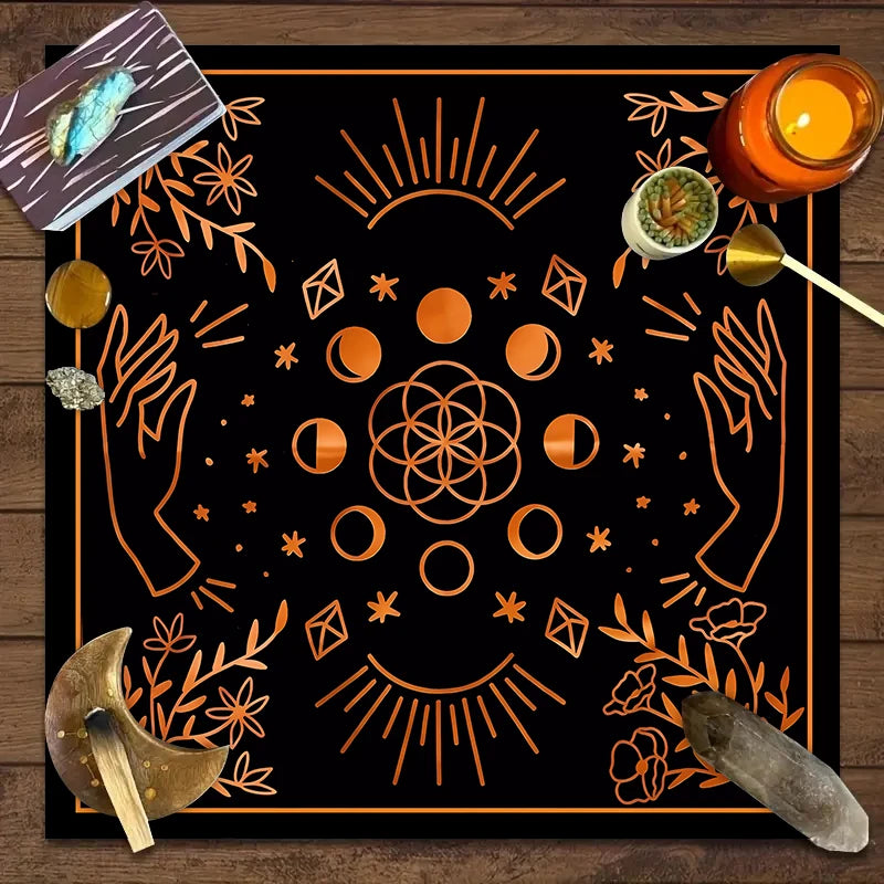 1pc Tarot card tablecloth, twelve constellations divination, starry sky altar cloth, Tarot card game decoration tablecloth