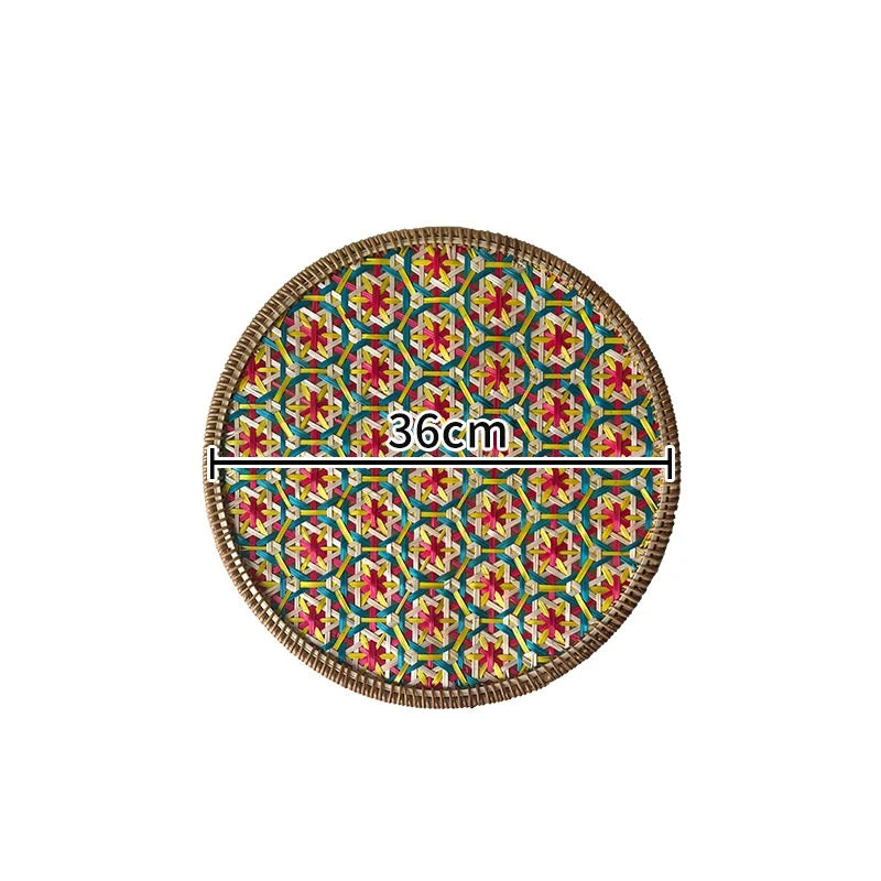 HeMu Bamboo handmade ethnic coaster pot pad placemat kitchen western restaurant insulation pad wall decoration pendant