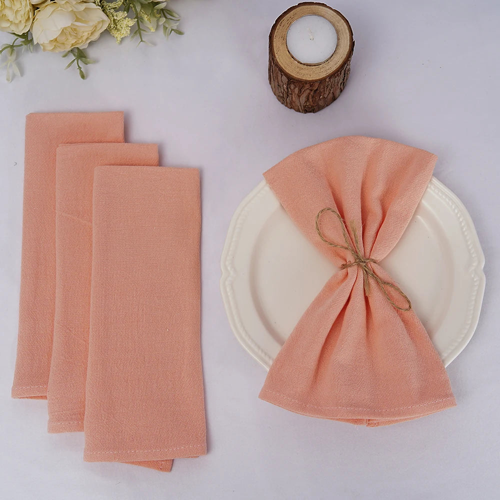 4PCS Cream Napkins 100% Cotton Cloth Napkins Dinner Table Napkins Serviettes Soft Washable Reusable Weddings Parties Restaurant