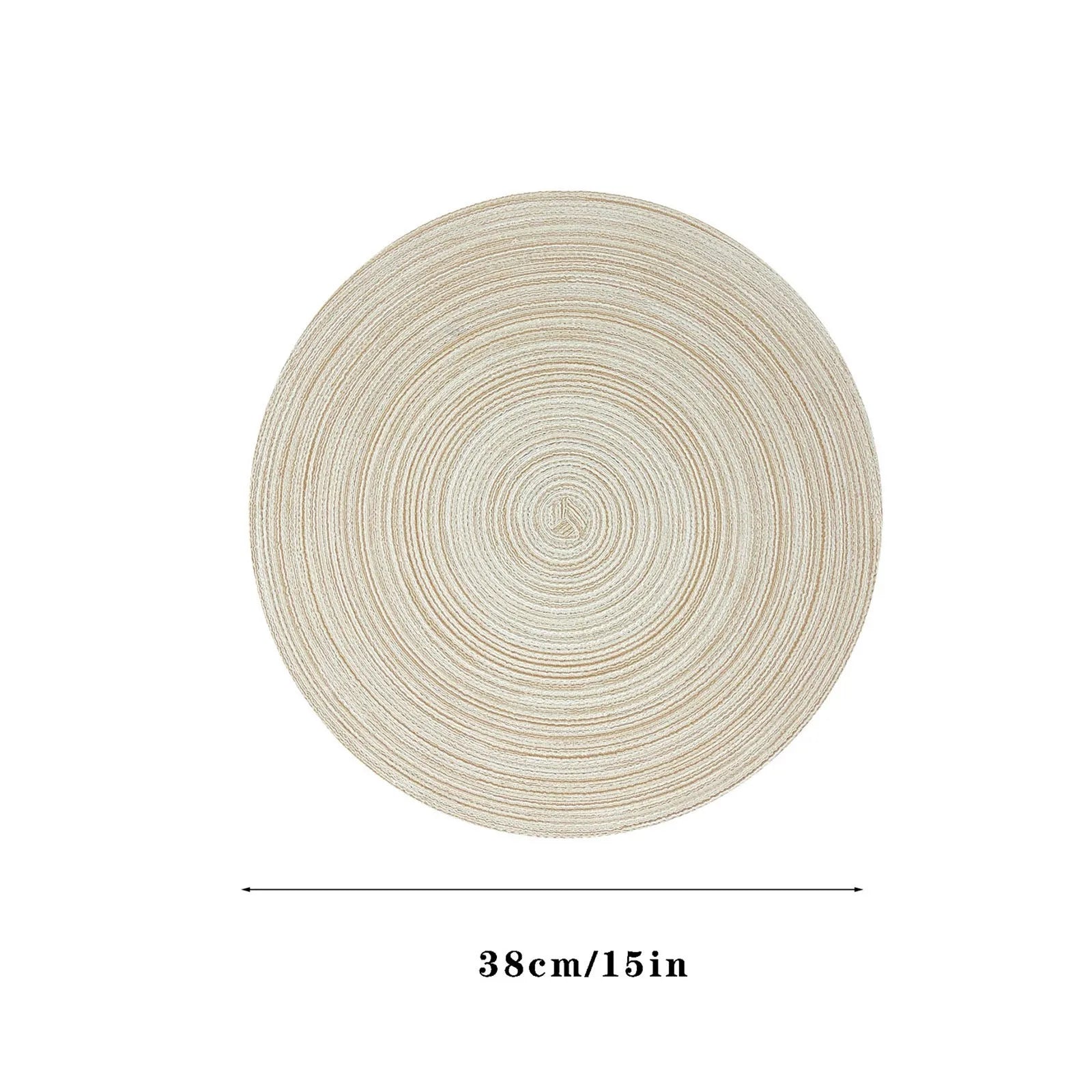 Round Braided Placemat Set of 6 Washable Round Placemats for Kitchen Table Round Table Mats for Party BBQ Christmas Everyday Use