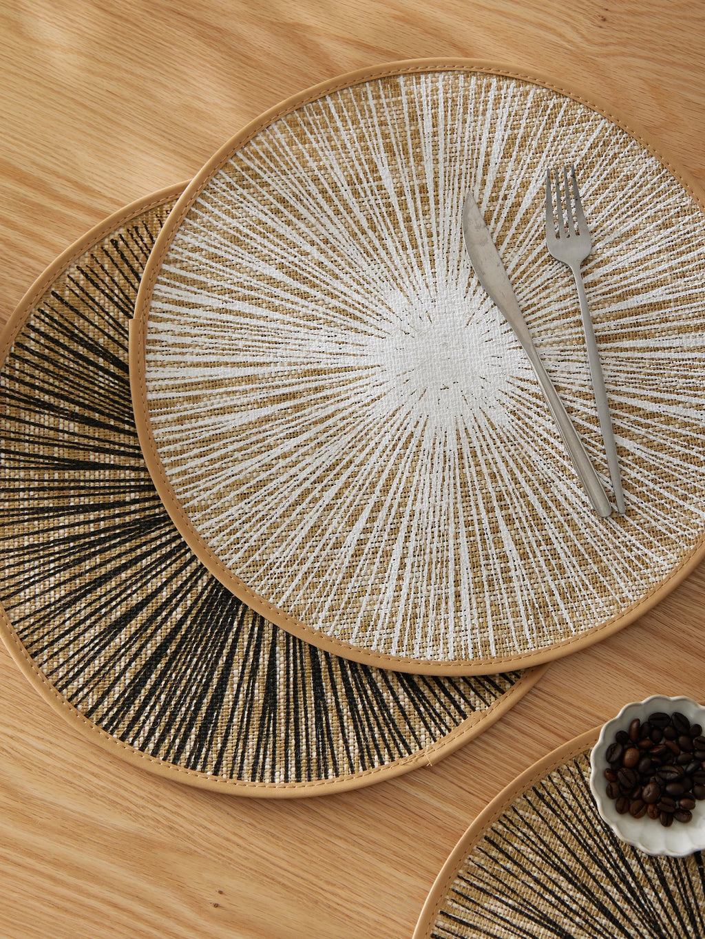 2/4/6/8pcs Round Burlap Macrame Placemats, Bohemian Jute Country Placemats, Diameter 15 Inches, for Table Decoration