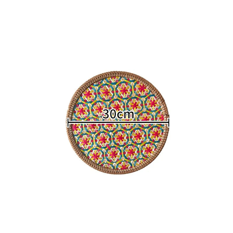 HeMu Bamboo handmade ethnic coaster pot pad placemat kitchen western restaurant insulation pad wall decoration pendant