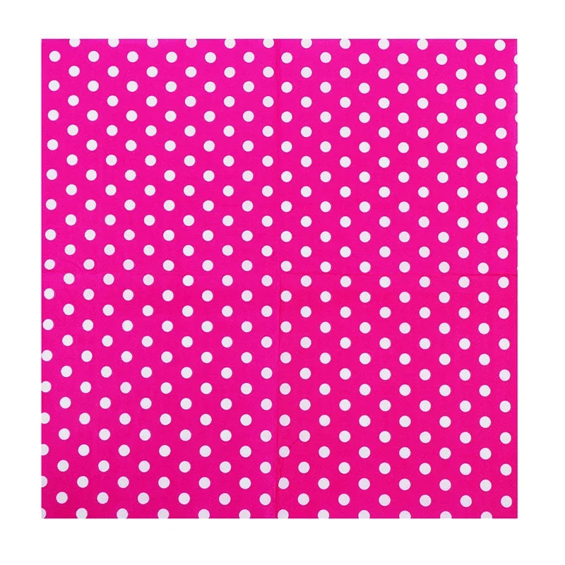 20pcs/Pac 33*33cm 2-Ply Custom Colourful Printed Napkins New Six Colour Polka Dot Folded Napkins All Party Napkins Placemats