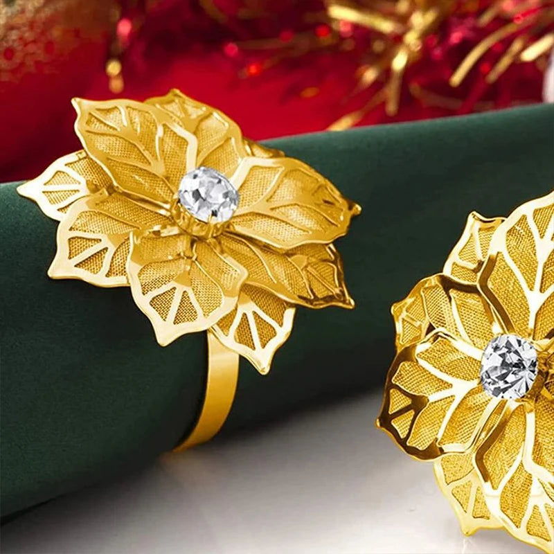 delicate Flower  Design Towel Napkin Buckle Holders Wedding Party Dinner Table Decoration Exquisite high-end napkin ring