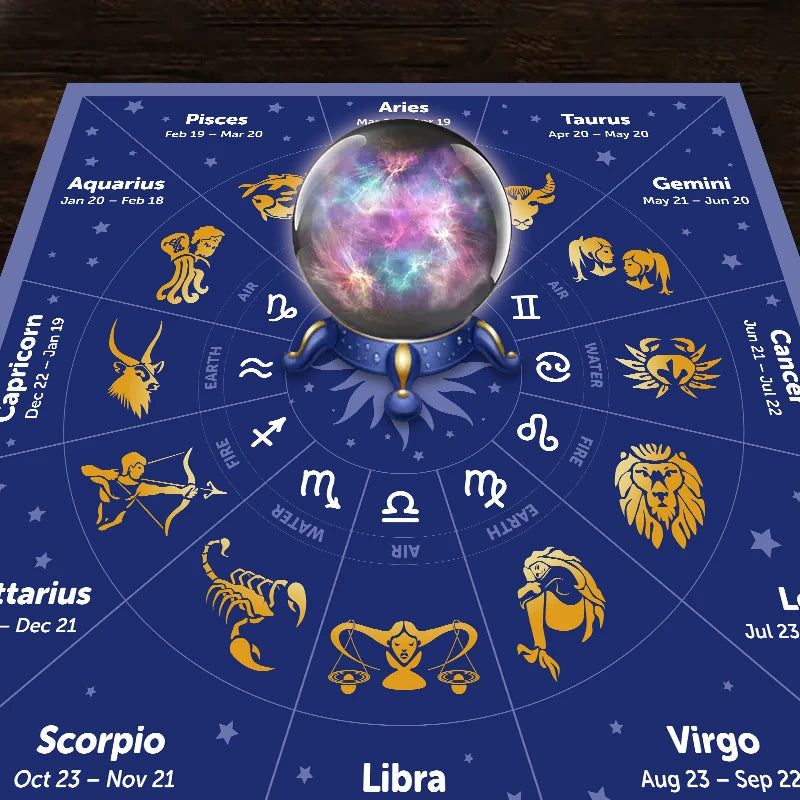 1pc Tarot card tablecloth, twelve constellations divination, starry sky altar cloth, Tarot card game decoration tablecloth